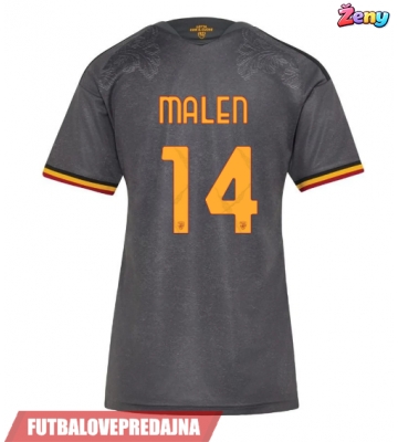 Lacne Ženy Futbalové dres AS Roma Donyell Malen #14 2026-27 Krátky Rukáv - Tretina